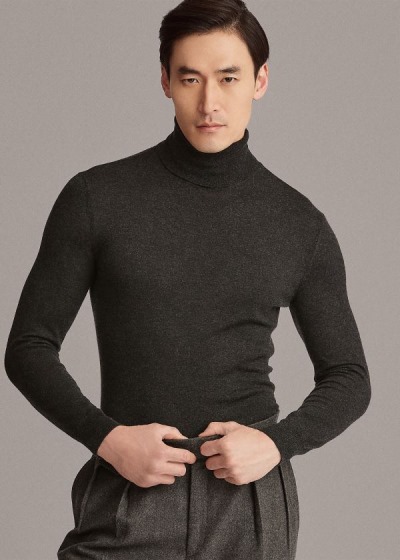 Sueter Ralph Lauren Hombre Grises - RLX Slim Ribbed Merino - DGEKZ1475